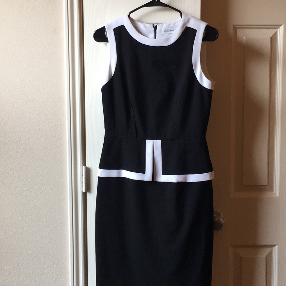 NWOT Calvin Klein black & white professional dress
